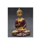 Kleiner grüßender Buddha in Rot mit Geschenktütchen